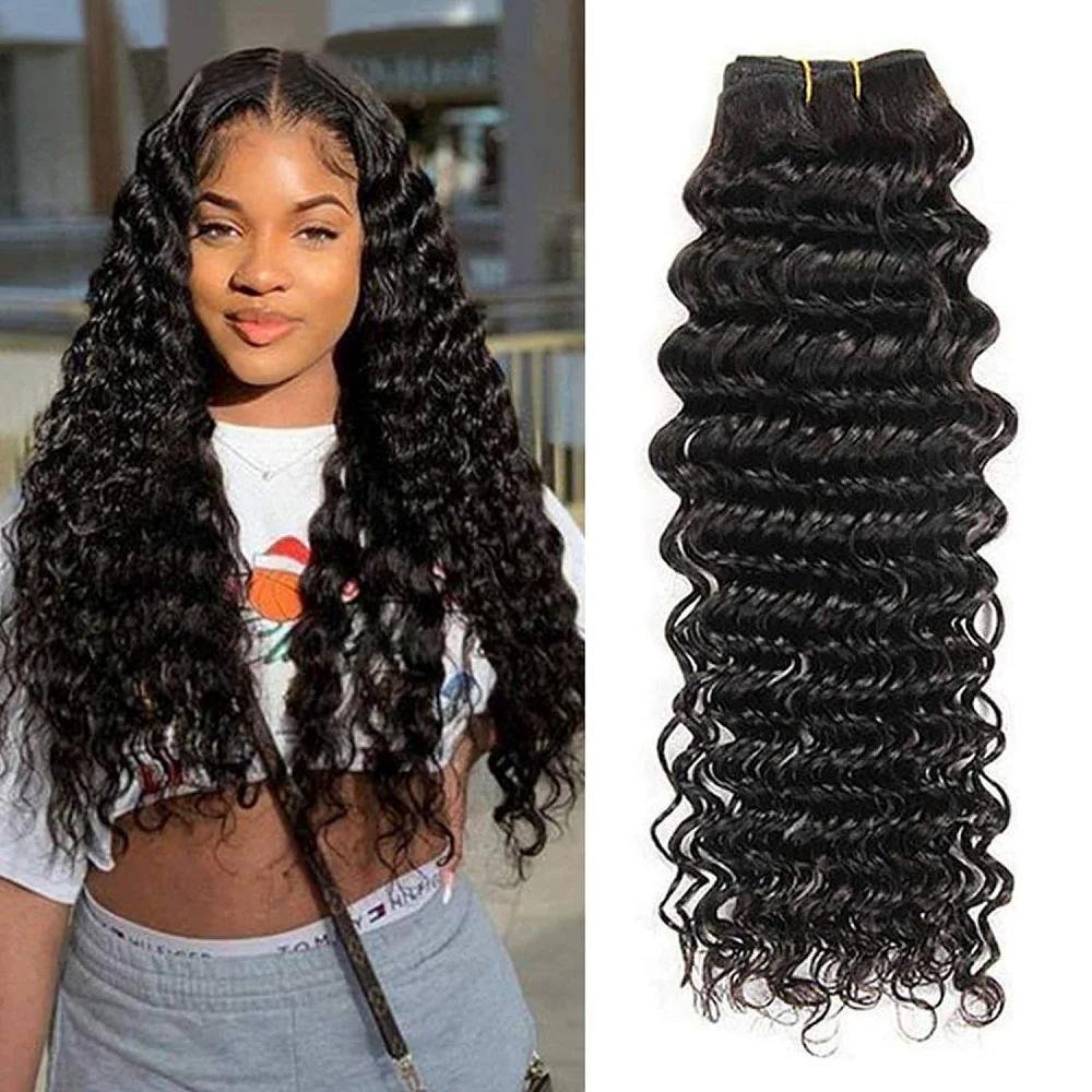 

Deep Wave Bundles 26 28 30 Inches Human Hair Bundles Brazilian Deep Wave 3 Bundles Weave 100% Unprocessed Virgin Hair Extension
