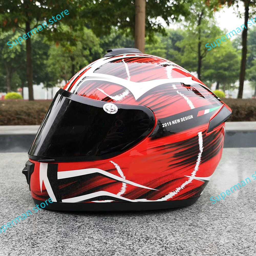 Мотоциклетный шлем с полным лицом новый дизайн 2019 красный цвет мотоциклетный для