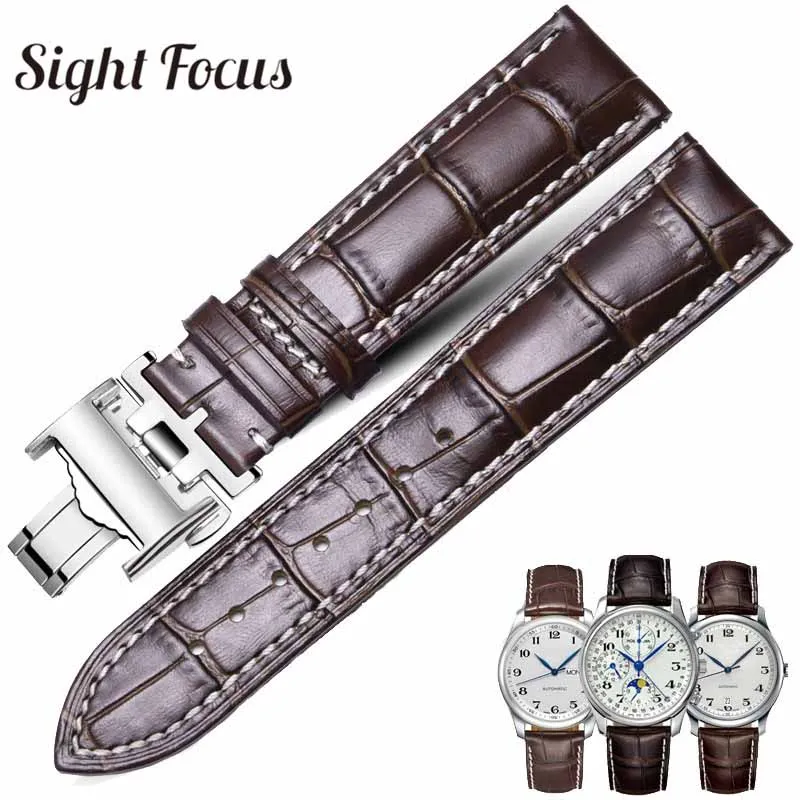Ремешок из телячьей кожи для часов Longines Masters коллекция ремешок для часов Ремни Браслеты из воловьей кожи 14 15 18 19 20 21 22 мм ремешок для мужчин