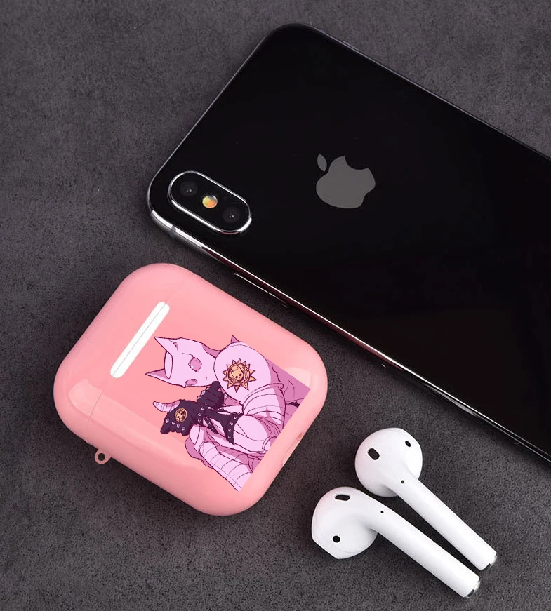 JoJo Bizarre Adventure Anime Bluetooth беспроводные наушники розовый чехол для Apple AirPods 1 2 3