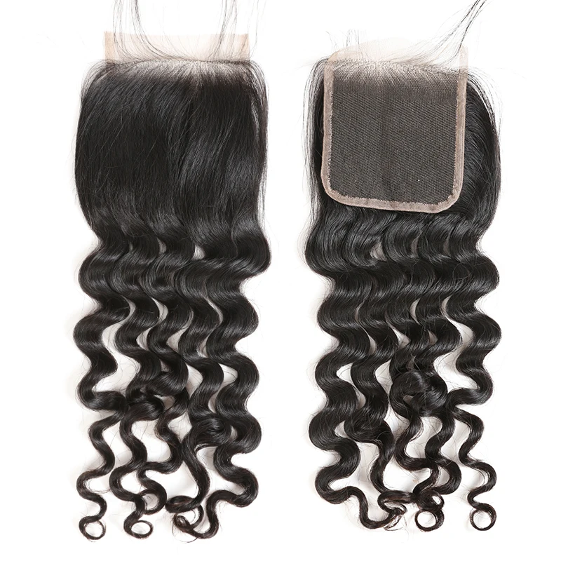 【Addbeauty】Natural Wave 10"-20" H Brazilian Remy Hair Closure Pre Plucked One Cut Human 4x4 Free / Middle Part Lace | Шиньоны и
