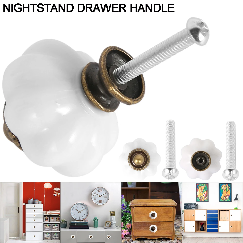 Белая ручка в винтажном стиле металлическая пластиковая дверная для шкафа