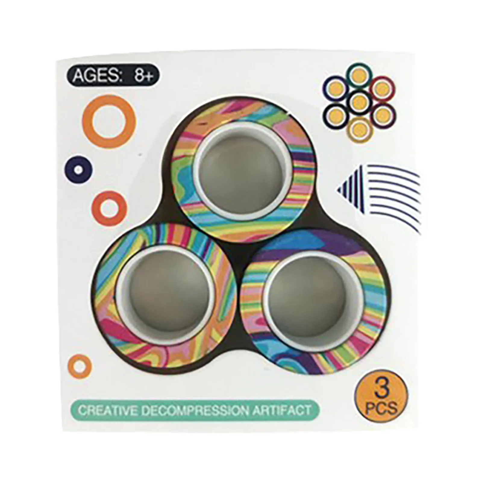 Magn&eacute;tico anillo de dedo Fidget im&aacute;n juguetes de bloques magn&eacute;ticos dedo Spinner mano Spinner tri-Spinner juguete de apilamiento conjunto pulsera magn&eacute;tica anillo m&aacute;gico juguete Gif-2