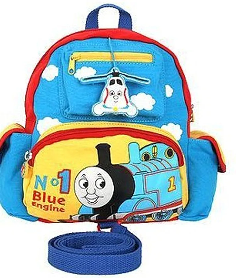 Холщовый школьный рюкзак для детей, кавайная школьная сумка аниме Томас для малышей, прогулочная защита от потери, детский Ранец