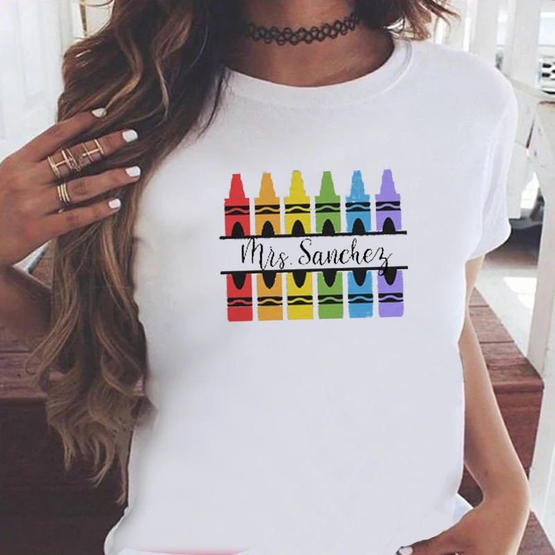 

Pencil Graphic Tee 2021 Women Fashion Clothing Summer Plus Size Tshirt Harajuku Regular Oversized Clothing Korean XXL