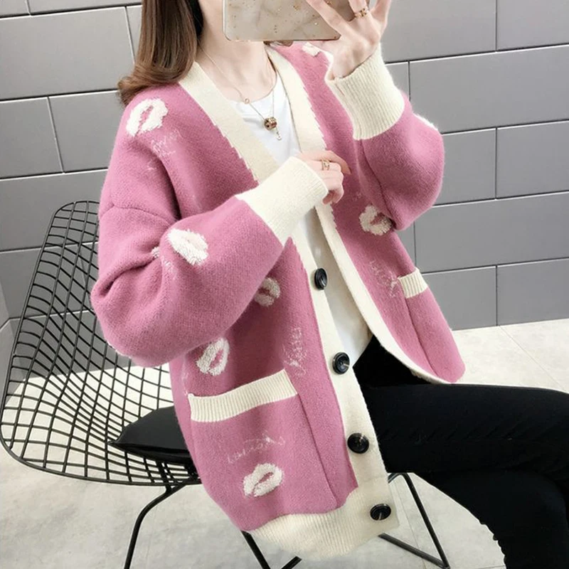 

LJCUIYAO New Women Spring Autumn Long Cardigan Sweater Coat Female 2020 Fashion Long Sleeve Crochet Girl Knitted Jacket Tops