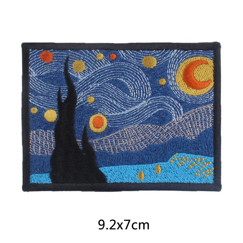Нашивки для одежды пейзаж аппликация искусство горные волны живопись DIY