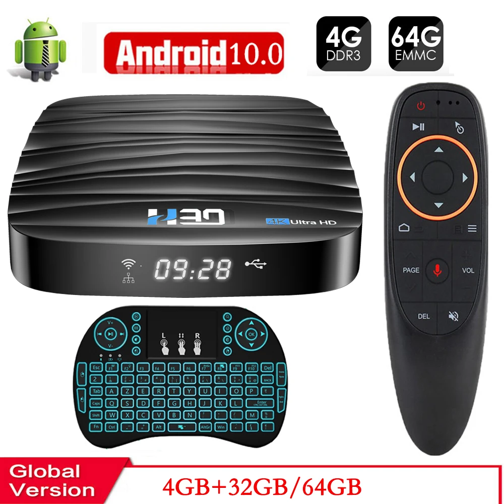 2020 Android TV Box 10 4 Гб 64 4K H.265 медиаплеер 3D видео 2 4G 5 ГГц Wifi Bluetooth Smart Box|ТВ-приставки и