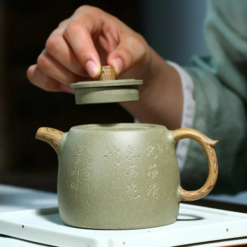 320 мл Бутик Исин Фиолетовый Глиняный чайный горшок сырая руда зеленый грязевой