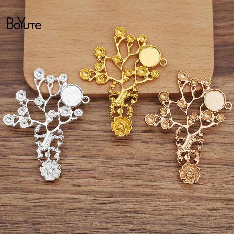 

BoYuTe (10 Pieces/Lot) 59*45.5MM Alloy Flower Base Materials DIY Jewelry Accessories for Ancient Palace Hair Jewelry Making