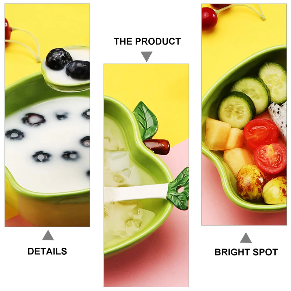 1 Набор Салатница в форме яблока детская миска для еды милая керамическая с