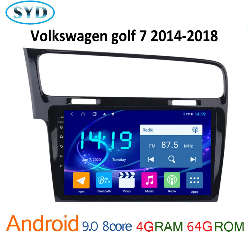 Автомобильный мультимедийный плеер для VW Volkswagen golf 7 2014 2018 4G + 64G IPS android radio coche аудио