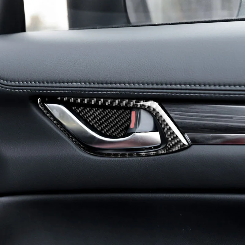 

For Mazda CX-5 CX-3 CX-8 CX-9 Carbon Fiber Car Interior Door Handle Bowl Decoration Car Interior Modification Accessories