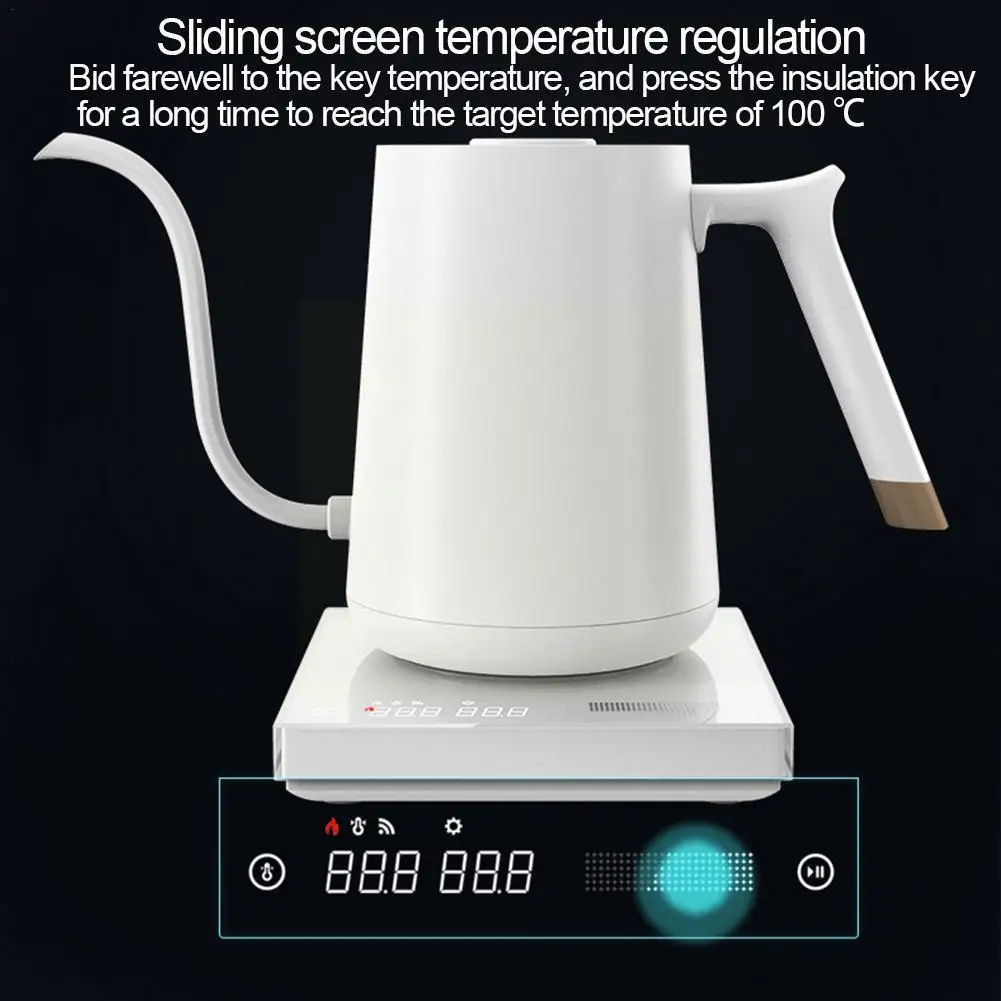 

TIMEMORE Smart Electric Coffee Kettle Gooseneck Temperature Pot 220V Coffee 600-800ml Cont F9T7