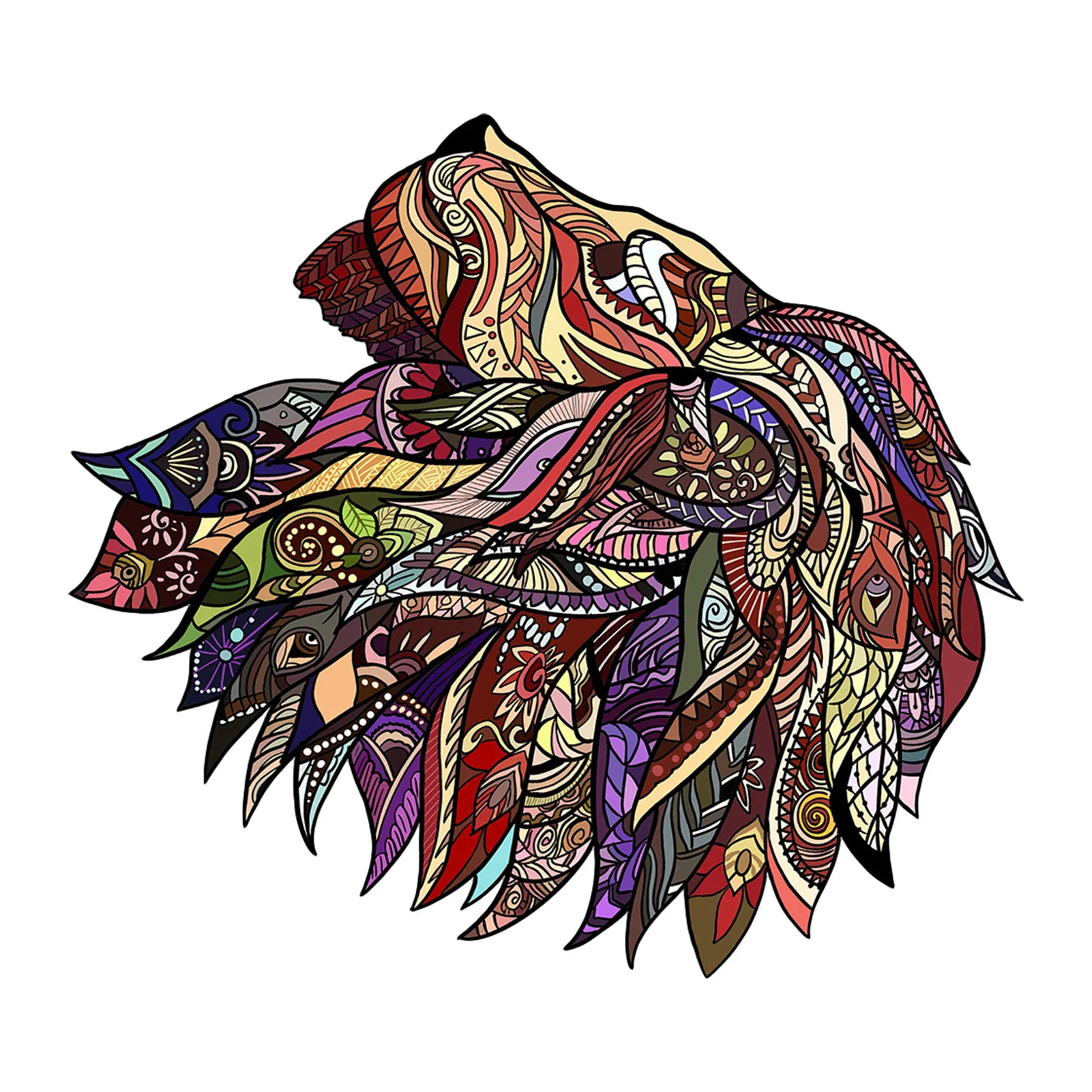 Уникальный деревянный пазл в форме льва четырехцветное покрытие влияет на