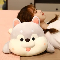 nice 35 80cm animal dog long pillow stuffed lying husky plush toys soft sleeping cushion doll children kids girls cartoon gift