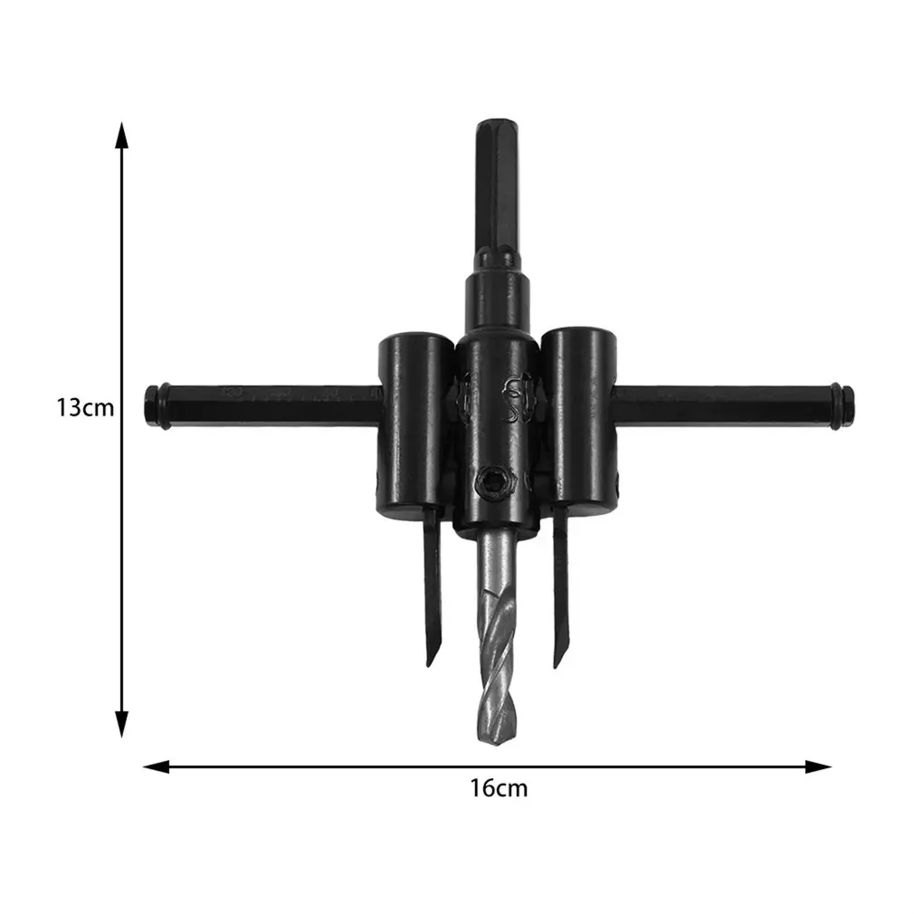 

Adjustable Metal Alloy Steel Wood Circle Hole Saw Drill Bit Cutter Kit 30mm-120mm DIY Reaming Device Reamer