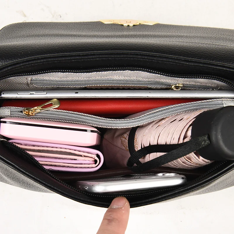 

Small Clamshell Quality PU Leather Handbags for Women Solid Color Designer Shoulder Bag Female Portable Work Messenger Bag Sac