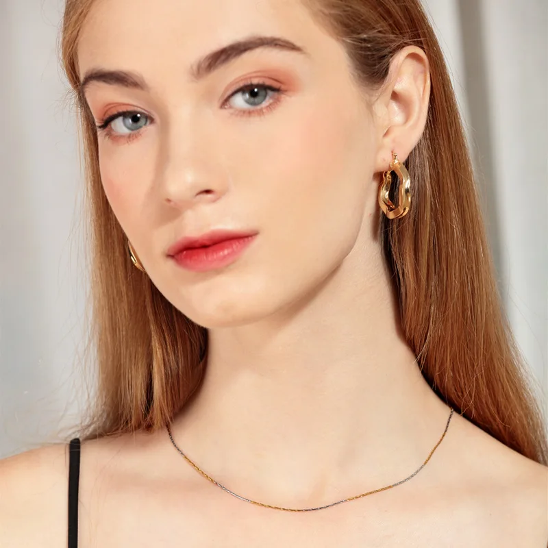 Модное ожерелье для женщин и мужчин BNK Золотая слюнятая цепь звеньевая модная