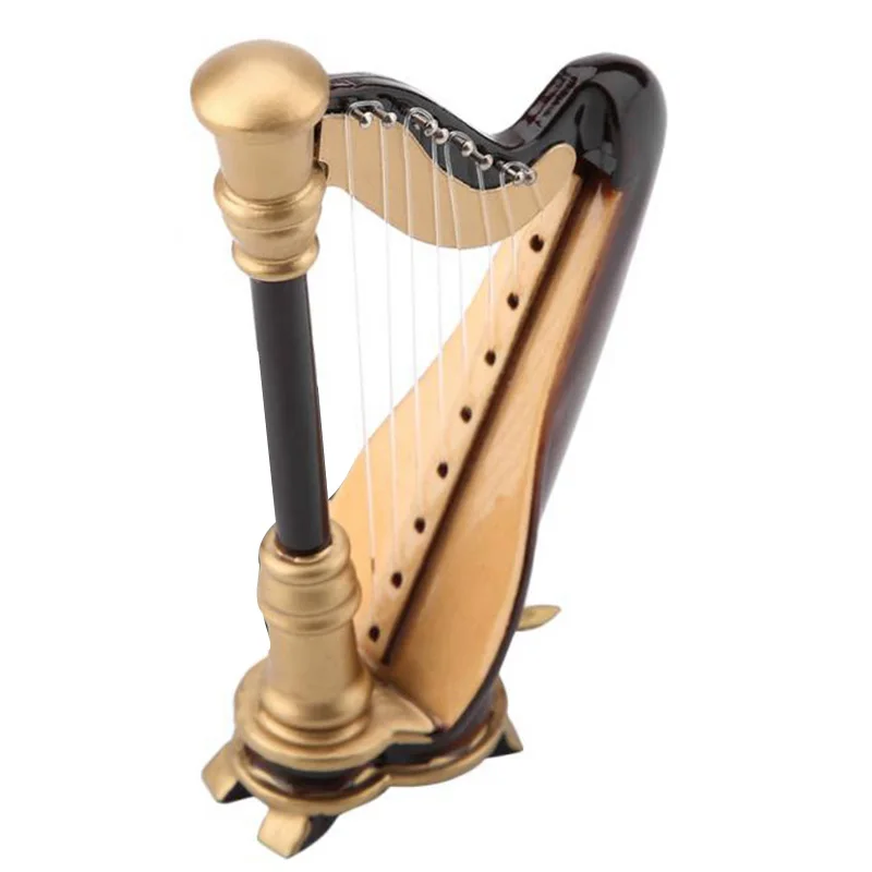 Wooden Mini Harp Replica And Gift Box Model Musical Instrument Home Decor 9Cm | Спорт и развлечения