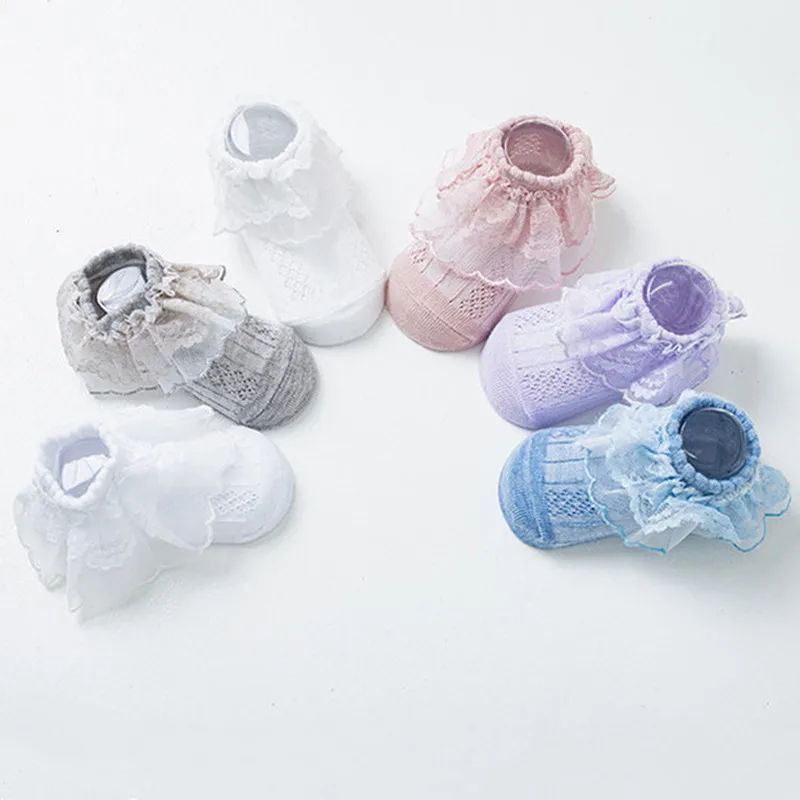 2020 Новый Летнее платье принцессы для маленьких девочек носки с кружевным