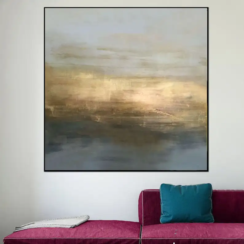 

Картина на холсте, настенная живопись, Золотая живопись, ручная работа, Офисная живопись, большая оригинальная абстрактная живопись, декор ...