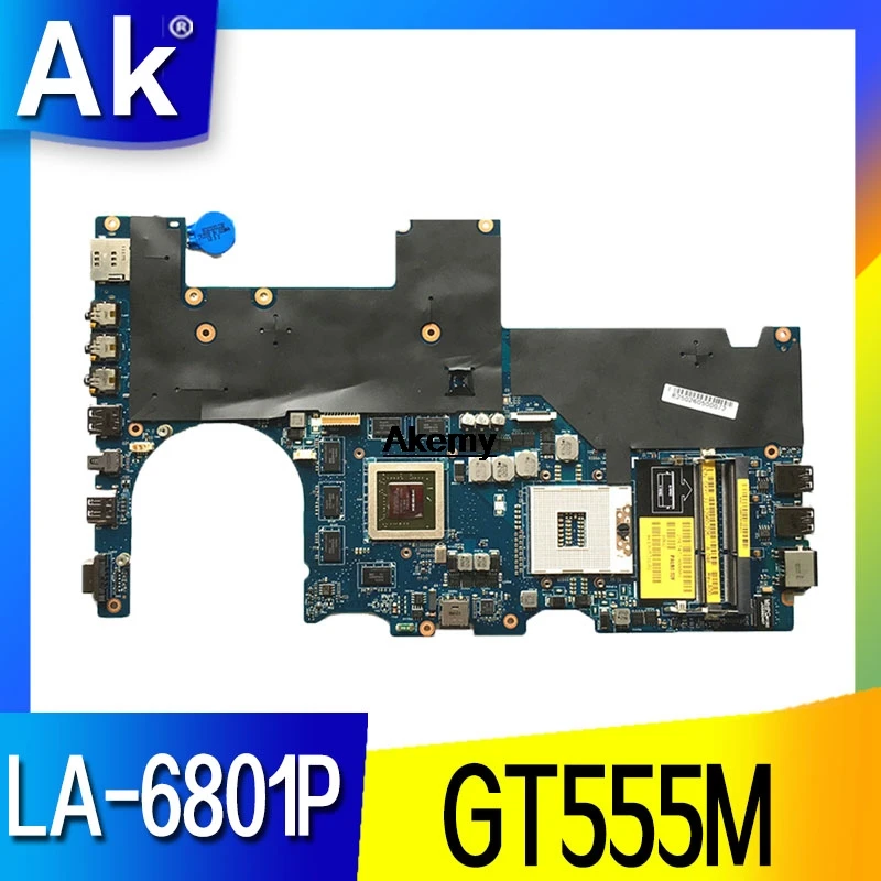 Для For DELL Alienware M14x R1 материнская плата P18G LA 6801P CN 0KNF1T KNF1T GT555M GPU для ноутбука