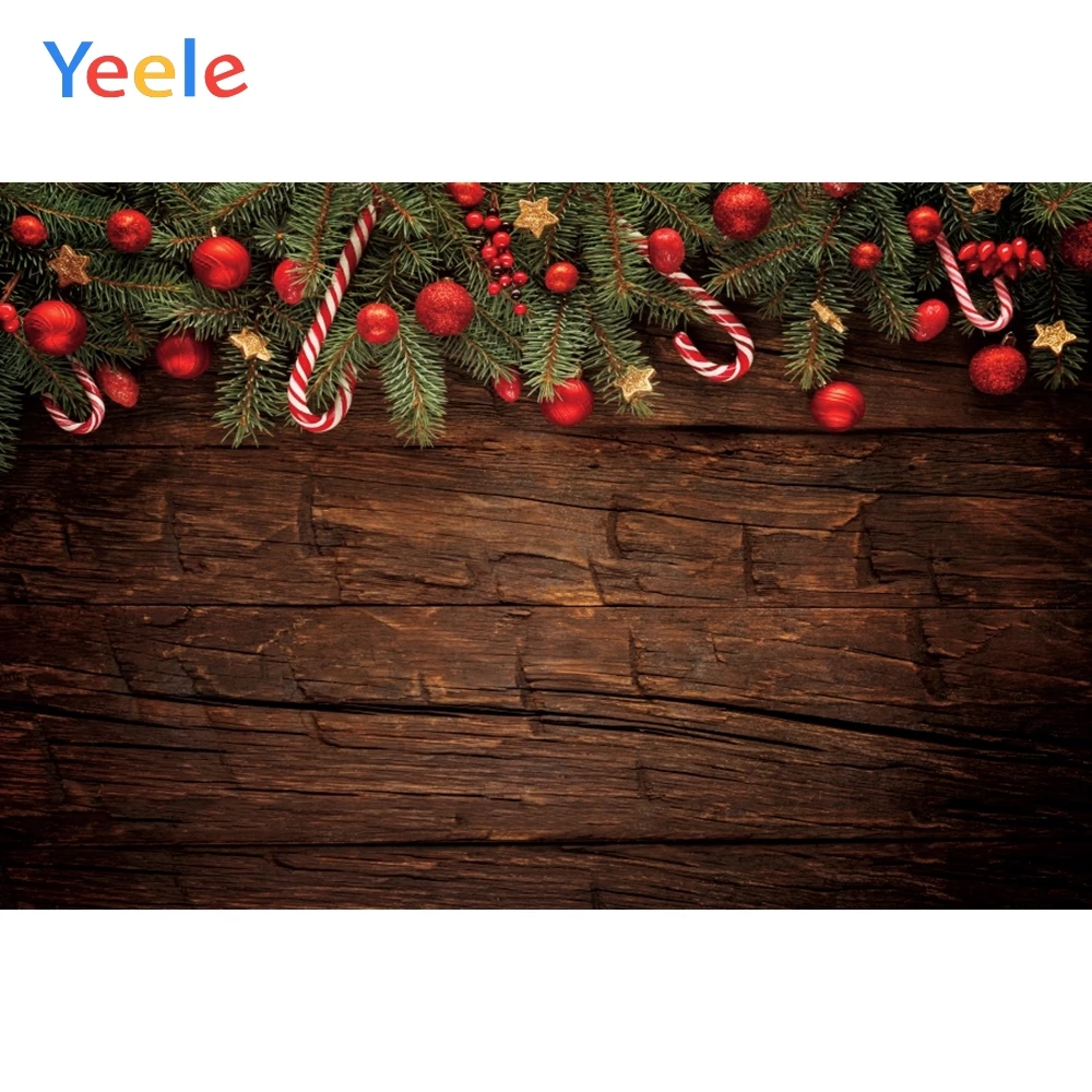 

Christmas Toys Candy branches ball star Wooden Floor Baby Party Backdrop Photography Photographic Background For Photo Studio