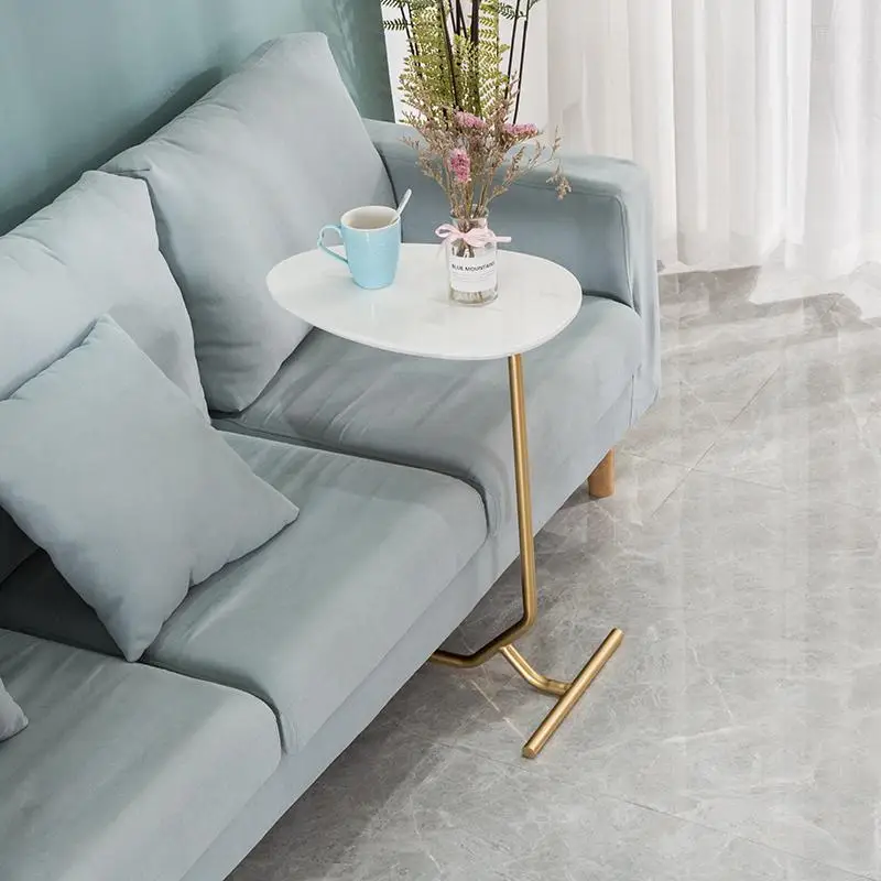 Креативный простой Овальный маленький прикроватный столик мобильный железный