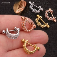 guemcal 2pcs new product all match stainless steel fine needle thread earrings exquisite piercing jewelry