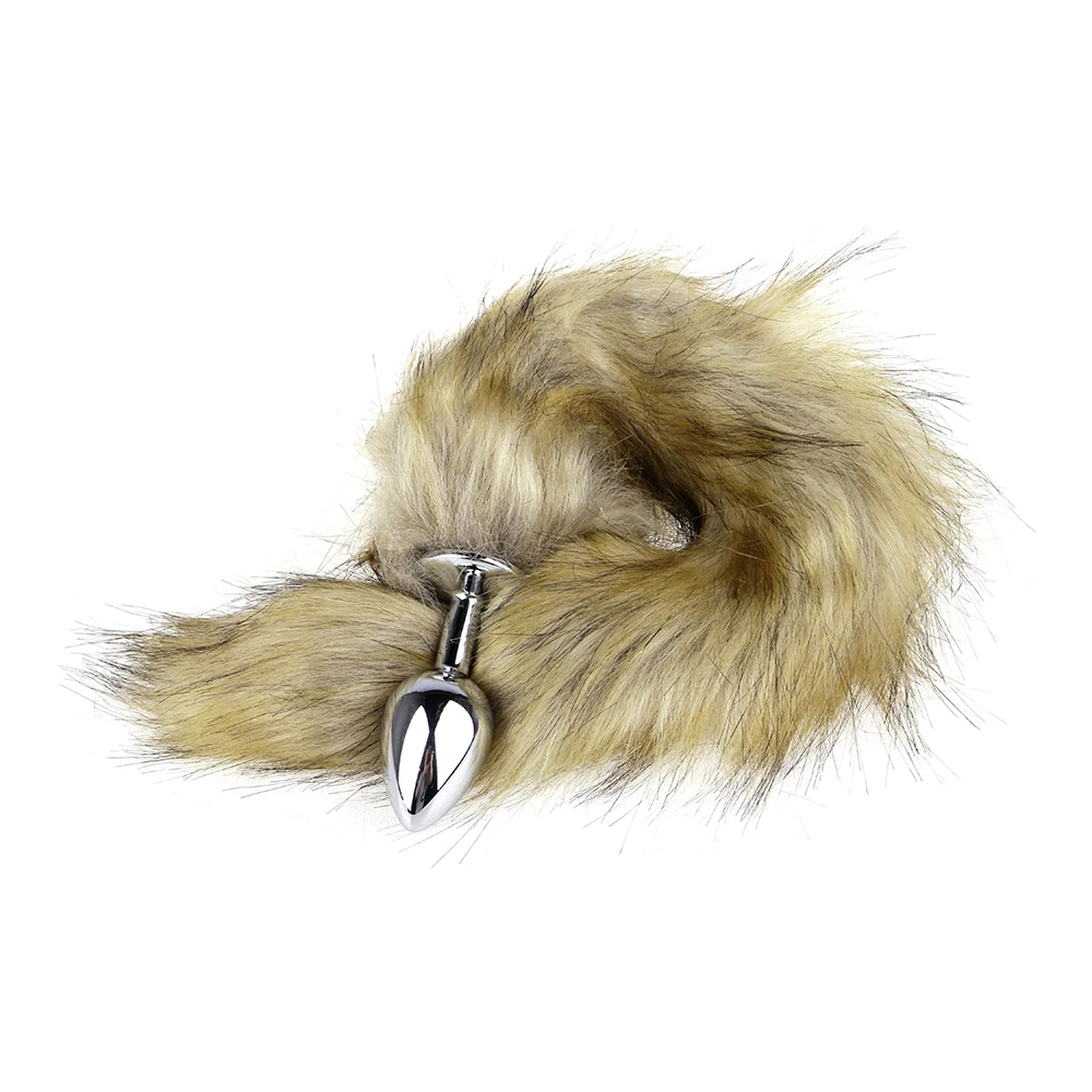 Массажер простаты анальная вставка стопор хвост металлическая Анальная пробка