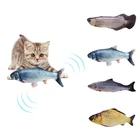 Подвижная рыба, электрическая игрушка для кошки, зарядное устройство USB, интерактивные игрушки для жевания кошек, товары для кошачьей мяты, игрушка для виляния котенка
