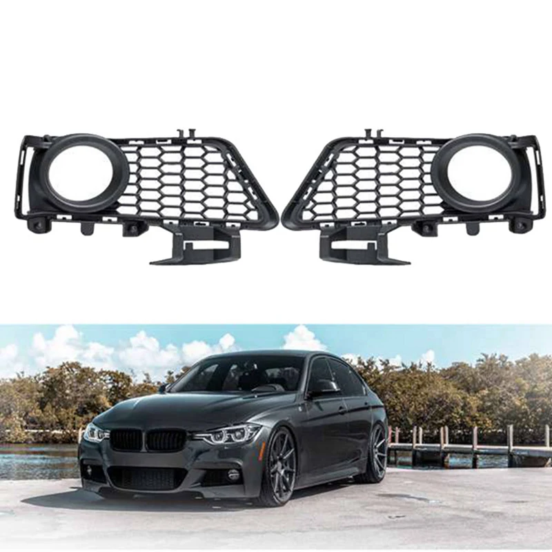 

1 Pair Front Bumper Led Fog Light Lamp Drl Driving Lamp & 2 Pcs Car Front Bumper Fog Light Grille