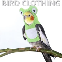 funny frog shaped birds clothes for parrot flying suit cosplay costume hoodies winter warm hooded jumpsuit accessories outfit