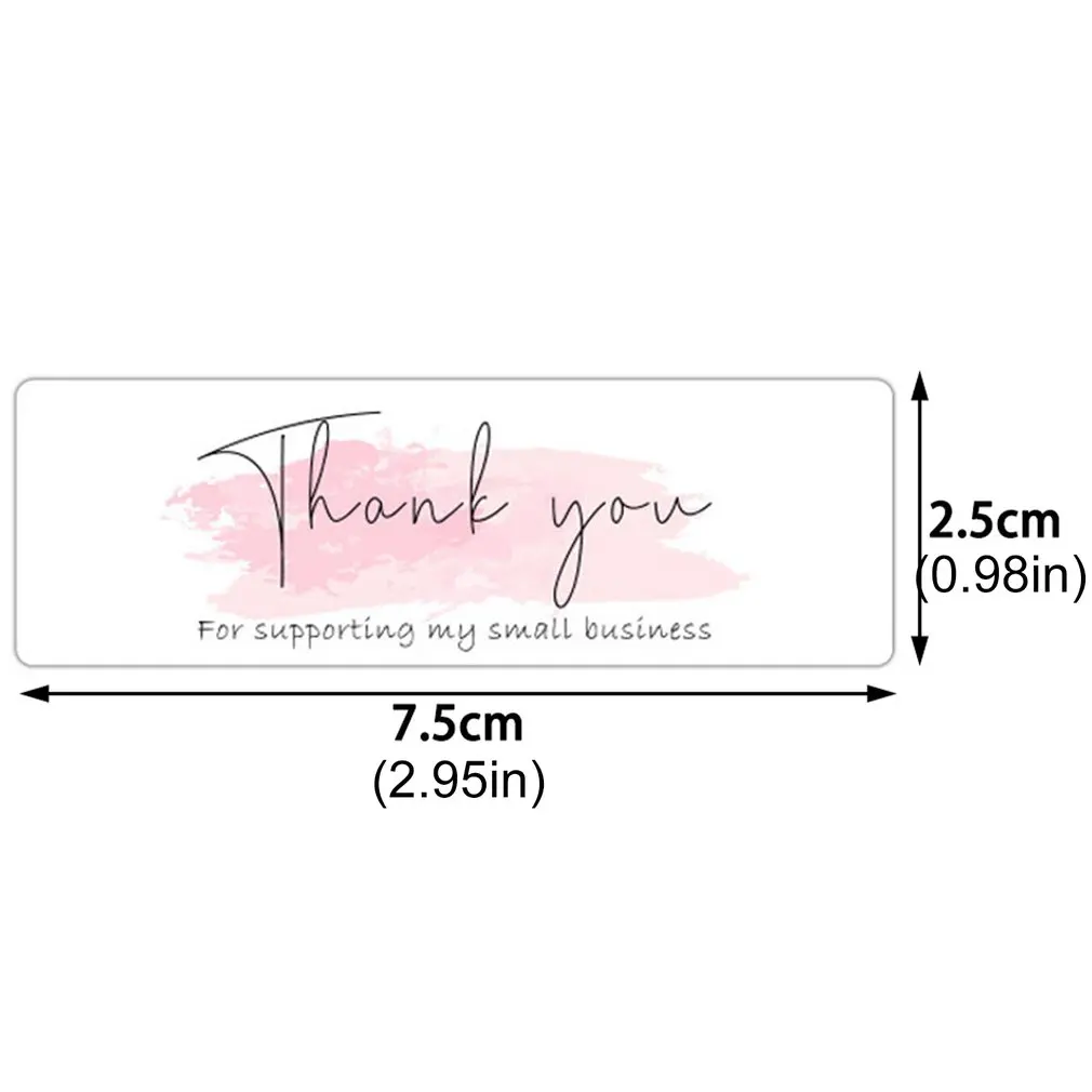 

Thank You Sticker 120 Labels Per Roll Gift Wrapping Decoration Paper Self-adhesive Label Rectangle Stickers
