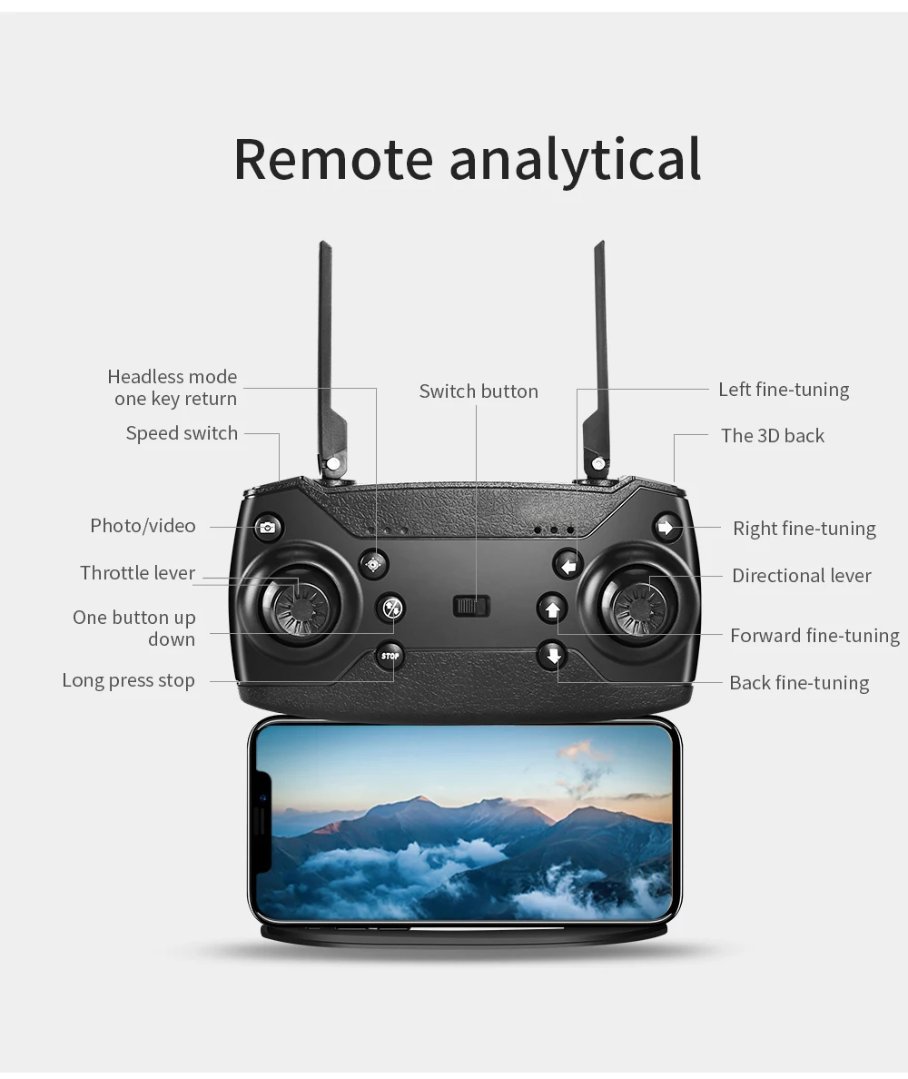 

Mini Drone Wide Angle 4K E88 Pro 1080P WiFi FPV Camera Drone Height Holding Mode RC Foldable Quadcopter Boy Toy Gift