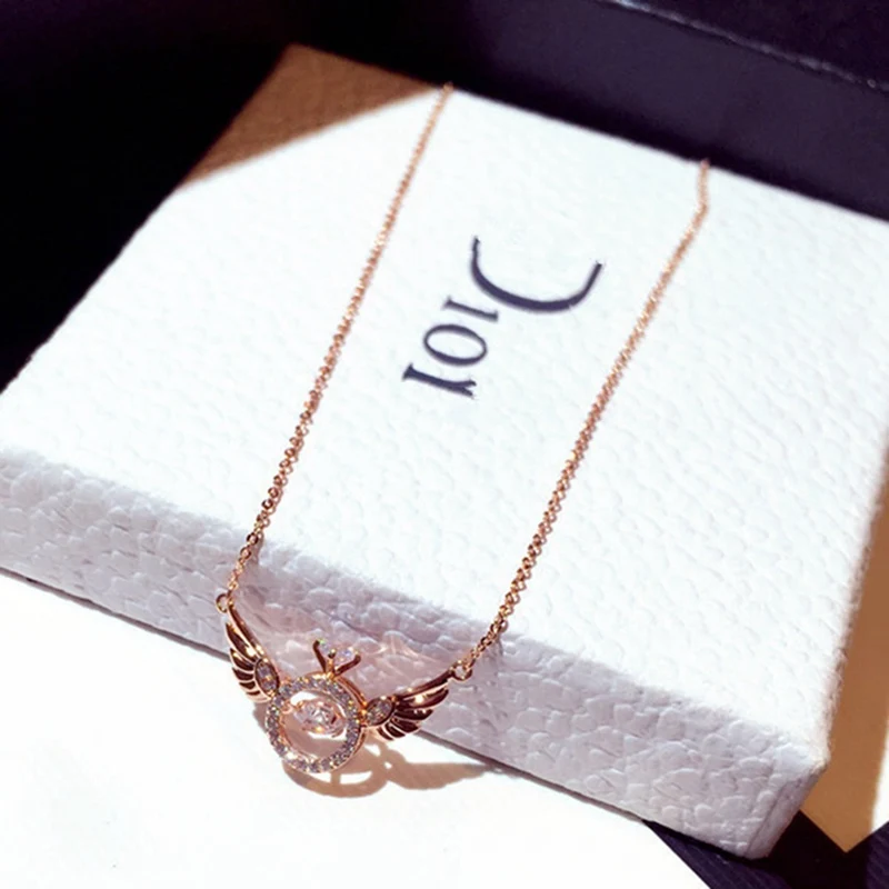 Подвеска в виде крыльев Ангела стразы розовое золото | Украшения и аксессуары