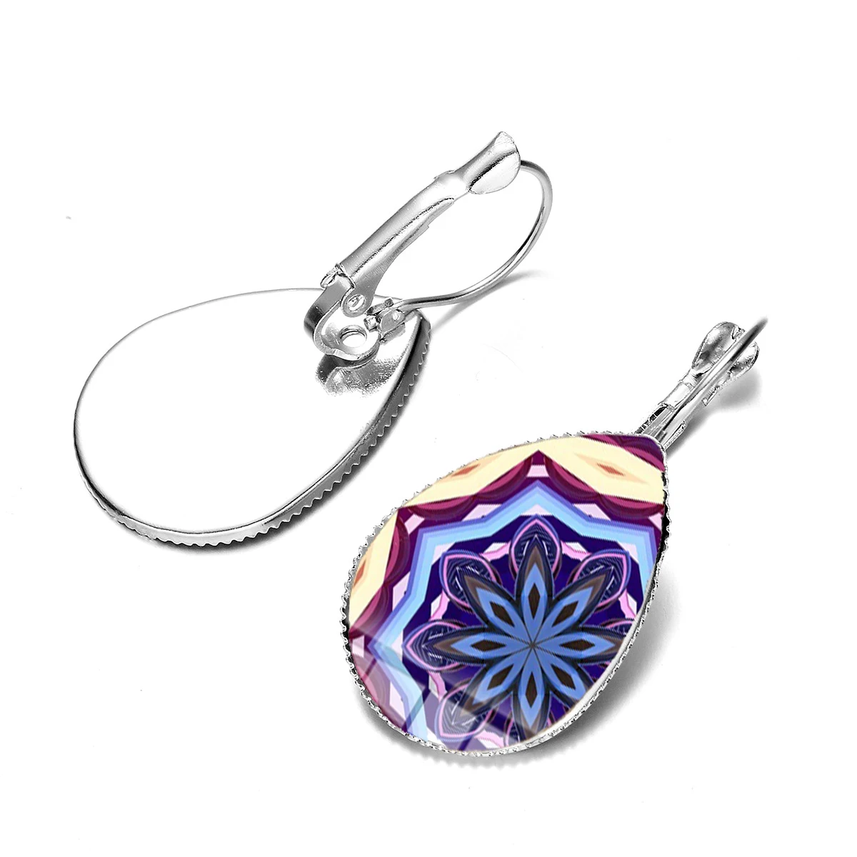 Серьги из хны Йога дзэн-буддизм Сакральная геометрия мандала цветок стекло