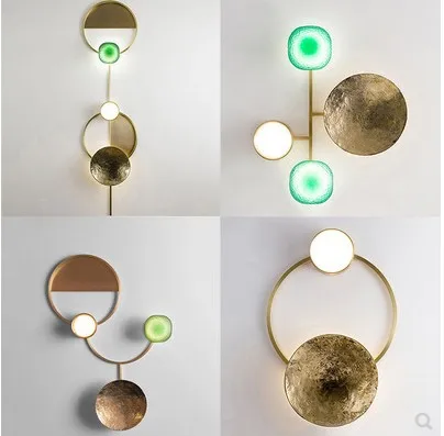 

Современная декоративная зеркальная лампа nordice для гостиной, настенный светильник для коридора, коридора, спальни, прикроватный настенный ...