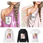 Модные виниловые термоклейкие нашивки для девочек сделай сам, термопечать на футболке, моющаяся аппликация