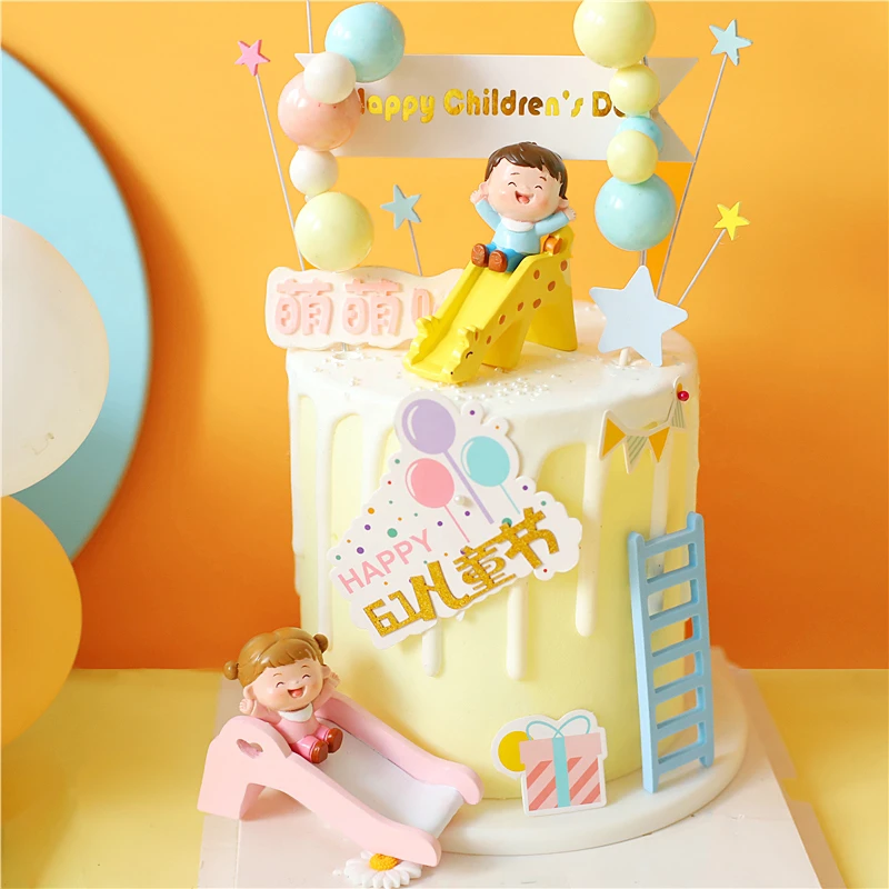 Красочный шар Радуга мальчик девочка Топпер для торта на день рождения украшения