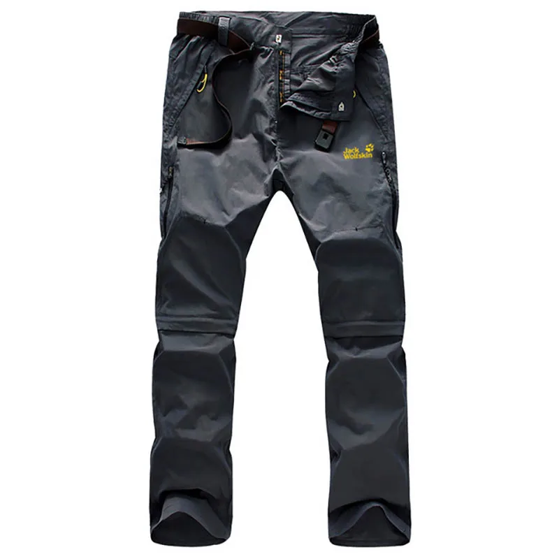 Летние мужские быстросохнущие брюки тонкие дышащие для улицы 2 в 1 съемные