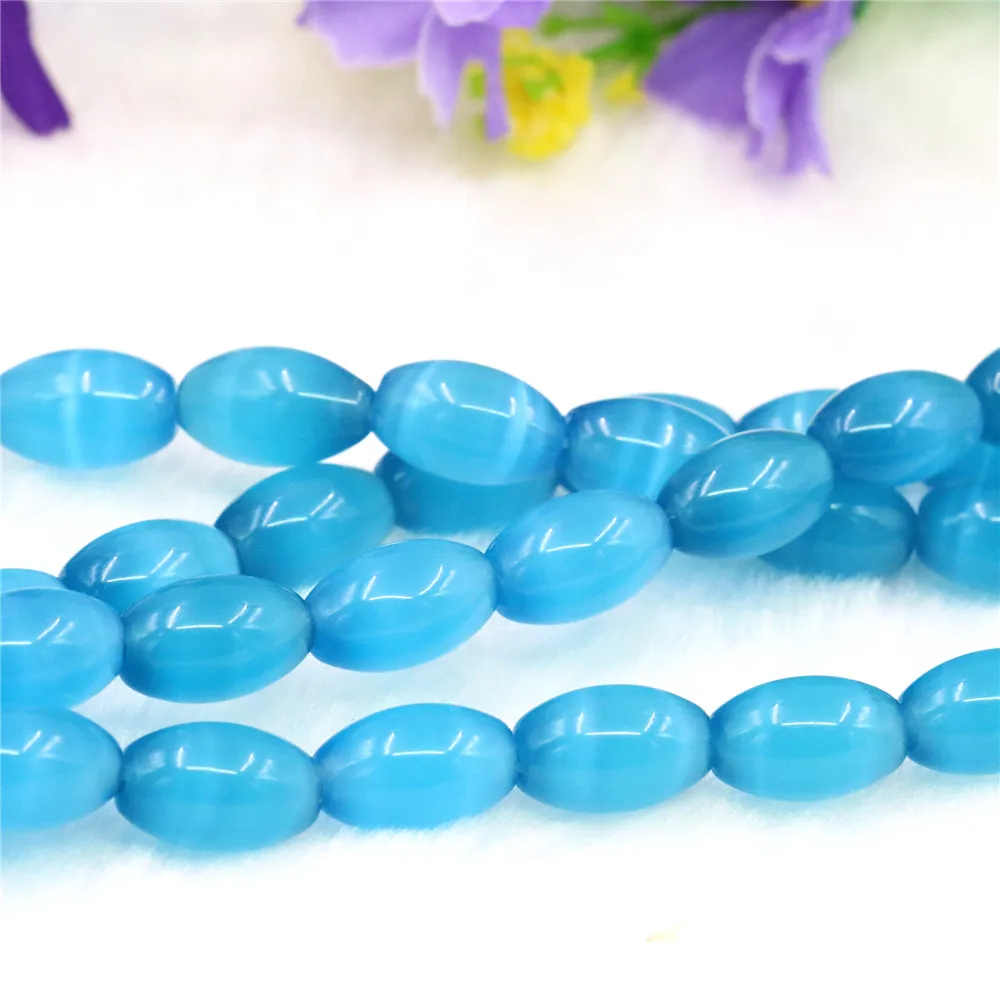 

Горячая Распродажа, опал, кошачий глаз, 8x12 мм, небесно-голубые свободные бусины, аксессуары ручной работы, женский подарок, 15 дюймов, M300