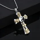 2021 Европейская и американская Ретро властная простая Подвеска Инь Янь Тай Чи Багуа крест амулет мужское ожерелье