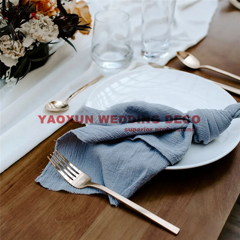 Оптовая цена рустикальная марлевая салфетка для стола многоразовые хлопковые