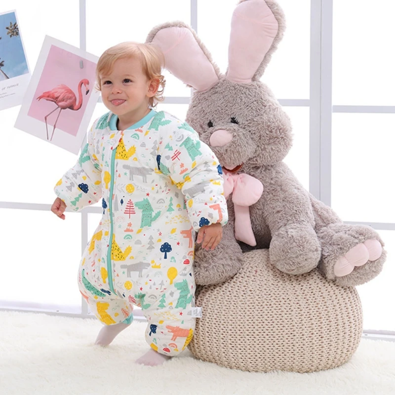 

Baby Sleeping Bag Wearable Long Sleeve Cotton Sleepwear Thick Warm Kid Sleepsack DXAD