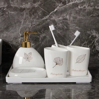 ceramic bathroom set six piece simple bathroom products toothbrush cup ceramic lotion bottle creative bathroom decoration