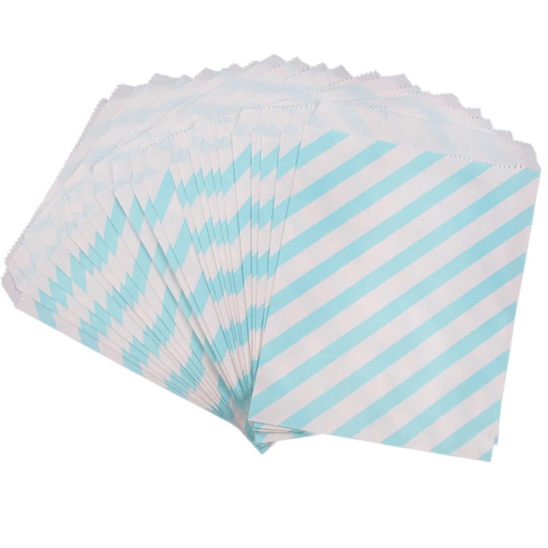 Style 2 10 шт крафт бумажный мешок для попкорна волнистые полоски Рождественская Конфетница Подарочный мешочек бумажные пакеты с принтами Свадьба День Рождения Декор подарок - Цвет: Style 2