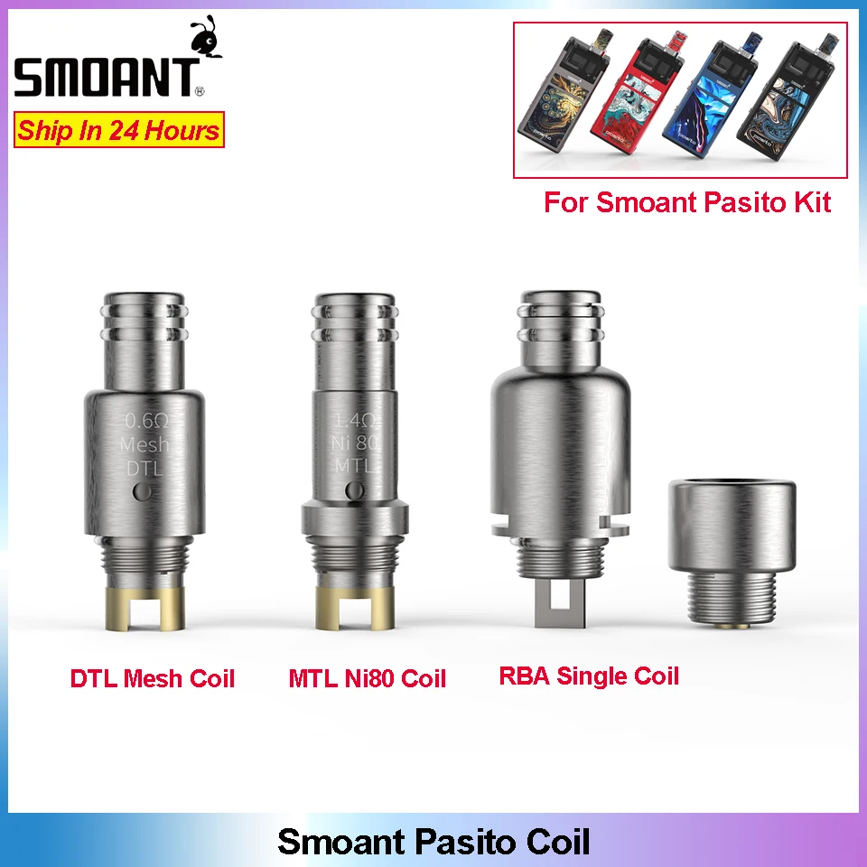 Оригинальный smoant pasito pod Vape катушка электронная сигарета аксессуары DTL сетка MTL Ni 80