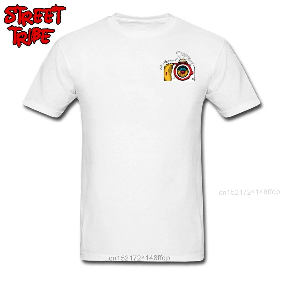 Синяя футболка Camera Life мужская летняя хлопковая Футболка с круглым вырезом крутые